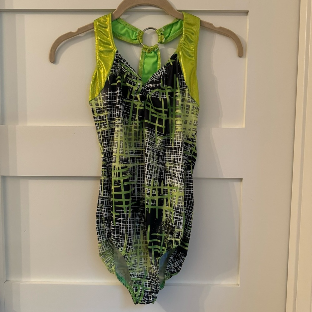 4-piece Fun Retro-style 80s/90s Leotard w/ armbands & headband! Halloween Dance